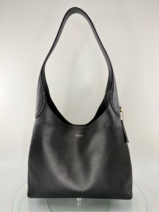 Coach Handbags - Coach Brooklyn Shoulder Bag 28 Black Pebbled Leather Hobo Handbag